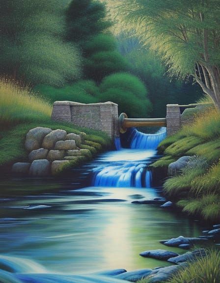 Futuristic Feline Observes Iridescent Moonscape