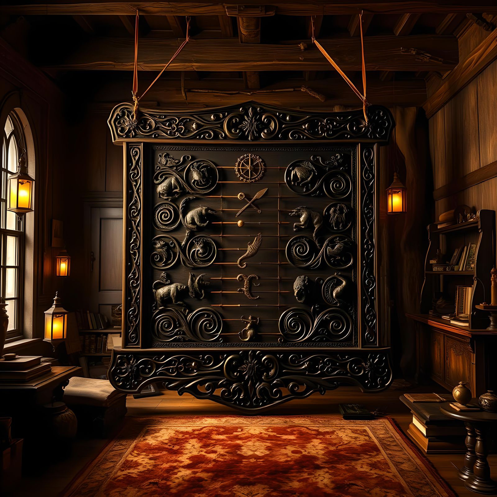 Zodiac Abacus in Rustic, Mystical Setting