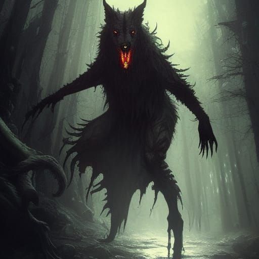 Gothic Horror Werewolf in Eldritch Style