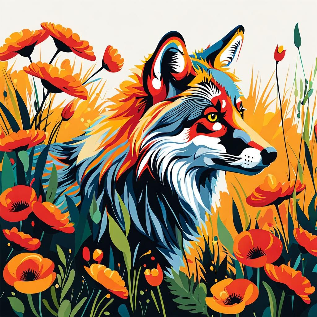 Whimsical Fox in Watercolor Style