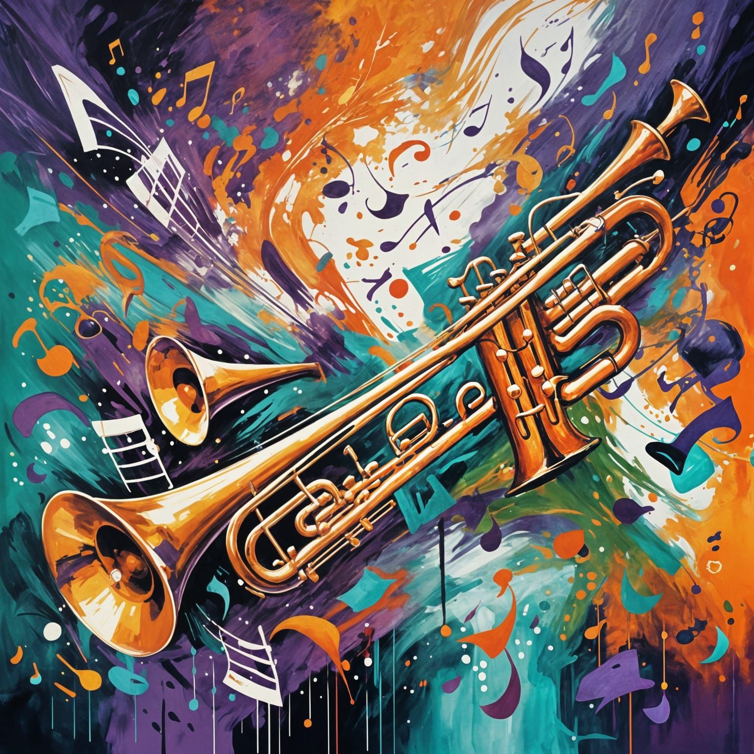 Vibrant Jazz Cafe Scene in Primitivism Style