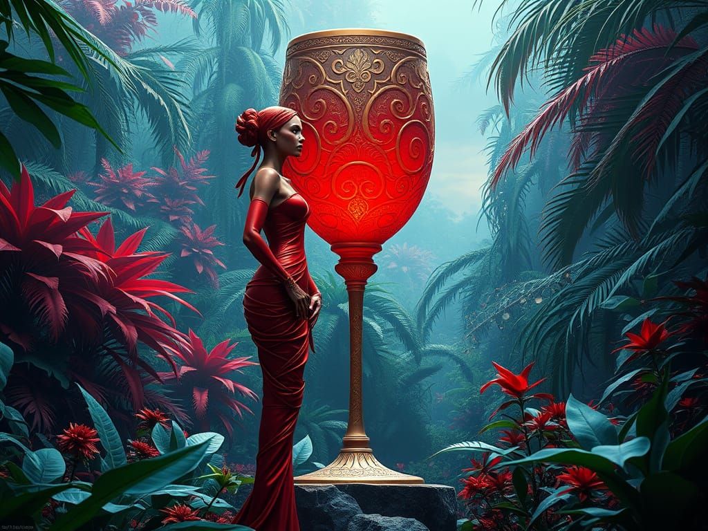 Emerald Wineglass Majesty in Luxus Leather Attire