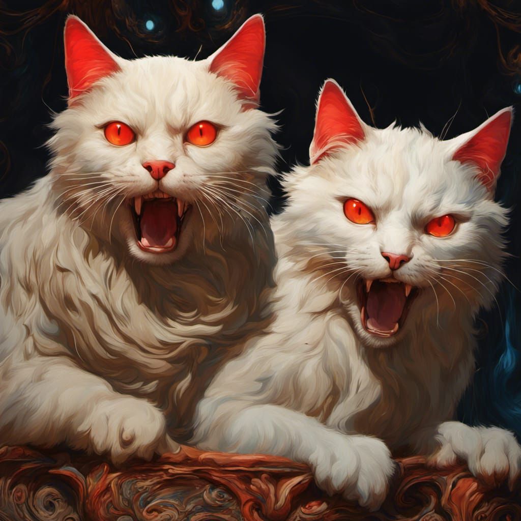 Three-Eyed Cat in Detailed Matte Painting