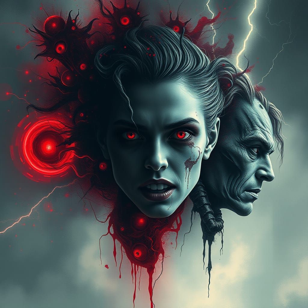 Fractured Psyche: Turbulent Inner Landscape in Cyberpunk Sty...