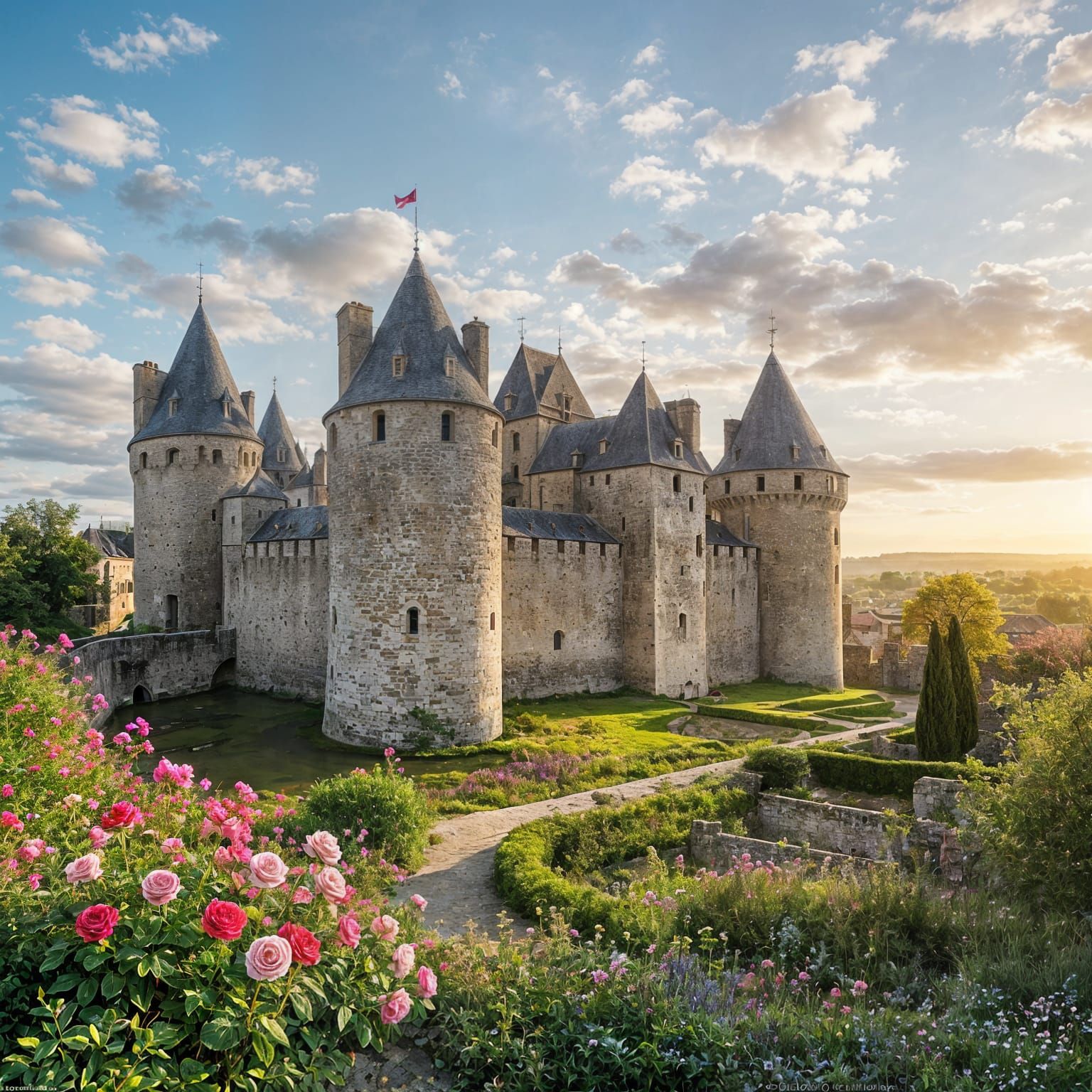 Carcassonne Fortress in Spring Light