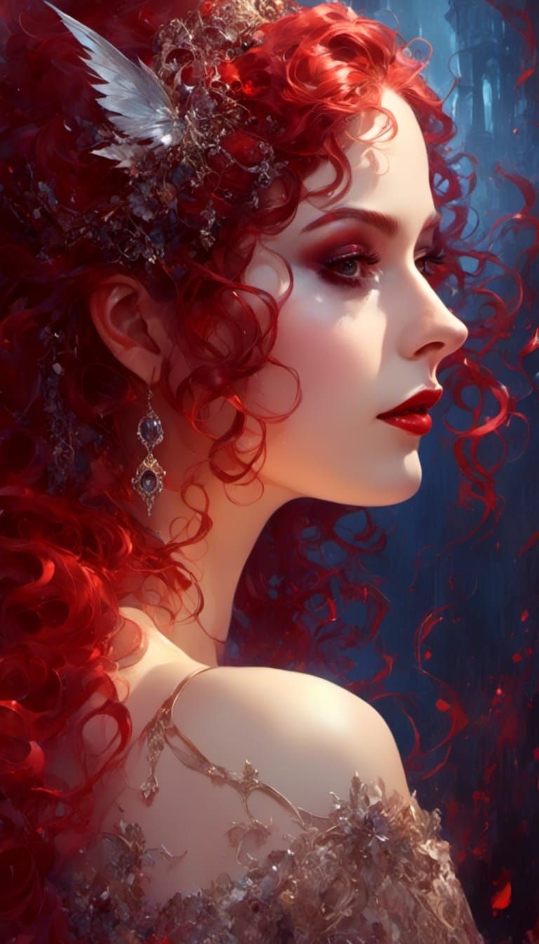 Victorian Vampire Mina Harker Portrait in Hyperrealism