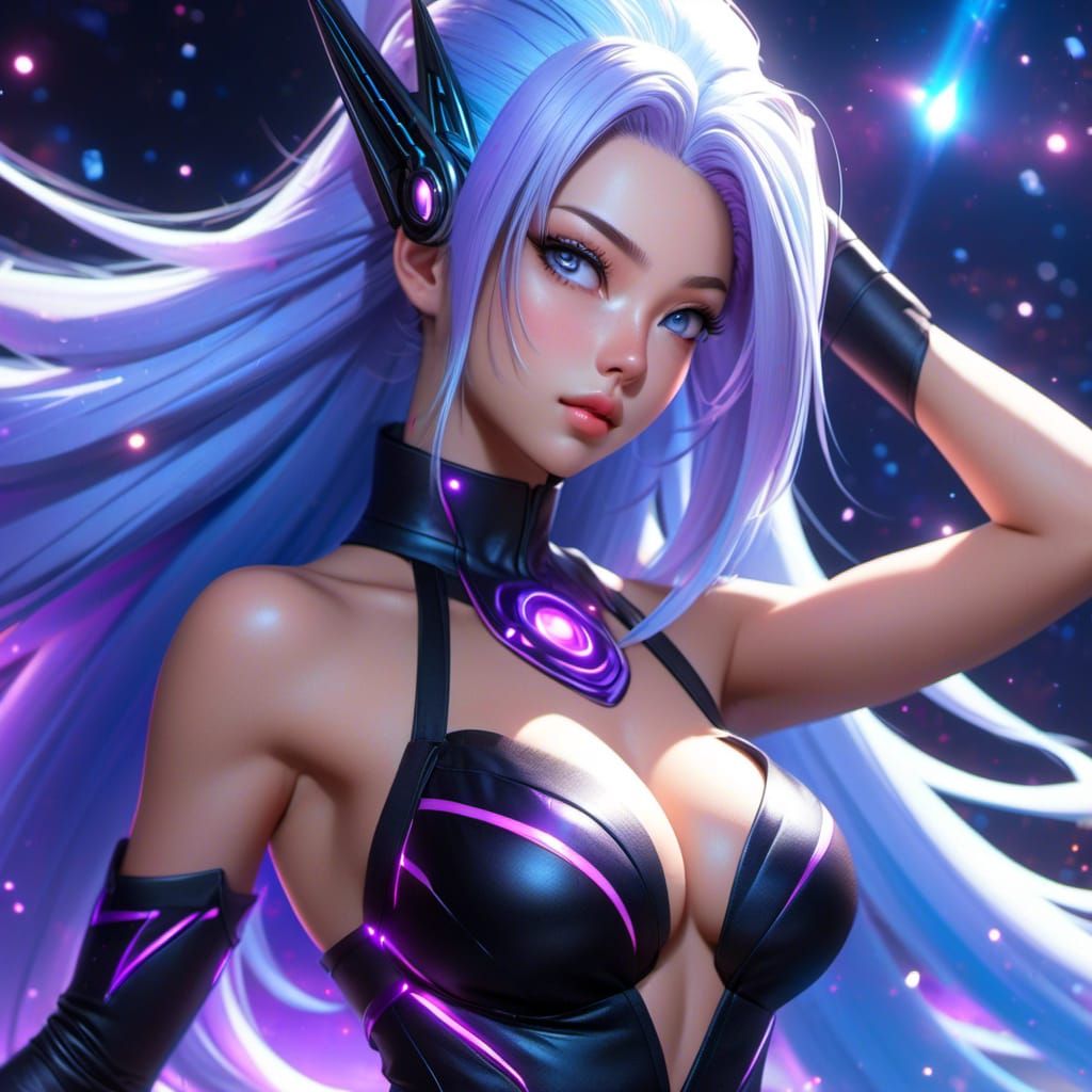 Nebula Drifter with Vibrant Hair