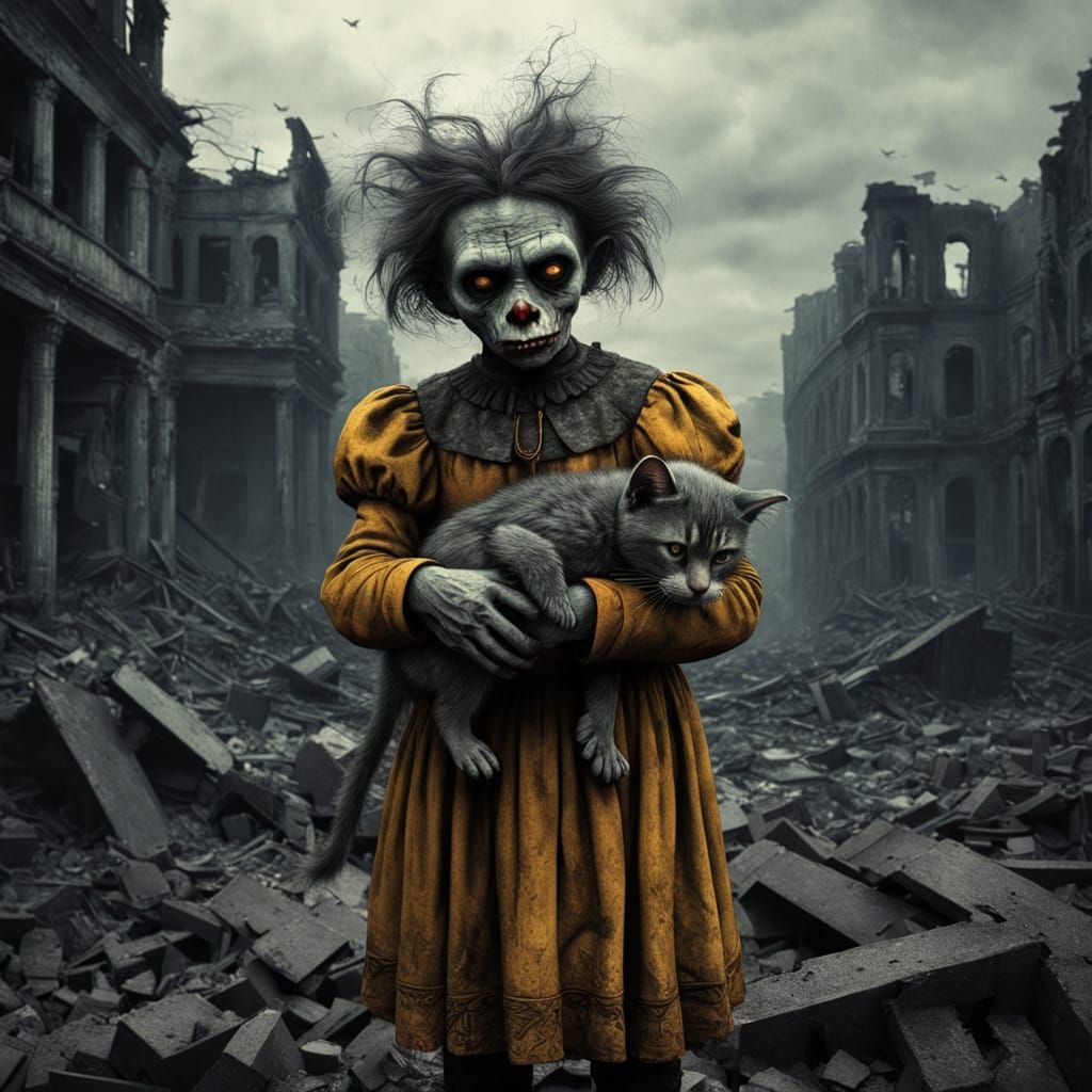 Surreal Zombie Apocalypse Scene in Hyper-Realistic Cinematic...