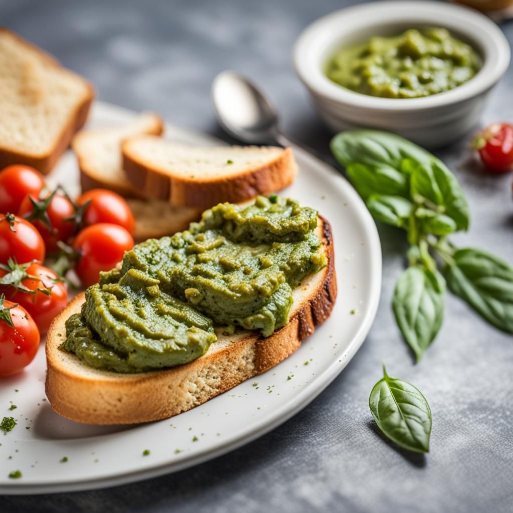Pesto Bruschetta Plate: Professional Food Photography