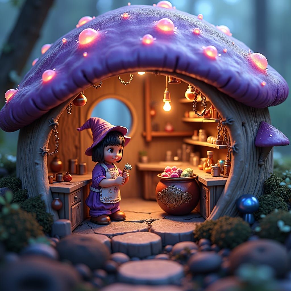 Whimsical Witchy Bakery in Iridescent Mushroom