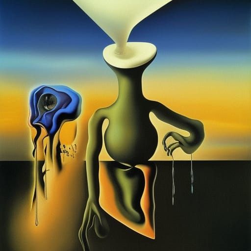 Menopause surrealism Salvador Dali matte background melting oil on canvas surrealism Salvador Dali matte background melt...