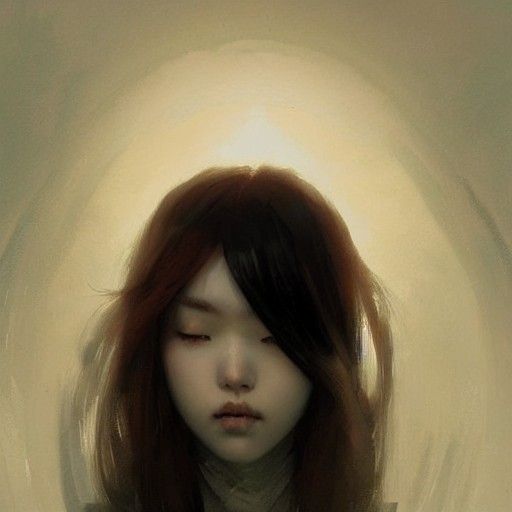 Orange Haired Woman, Digital Art Style
