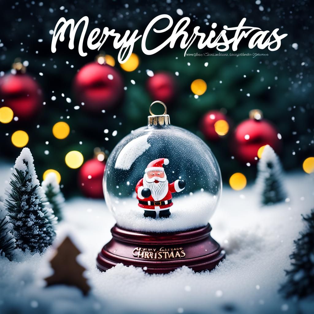 Festive Christmas Snow Scene with Snowman and Tree