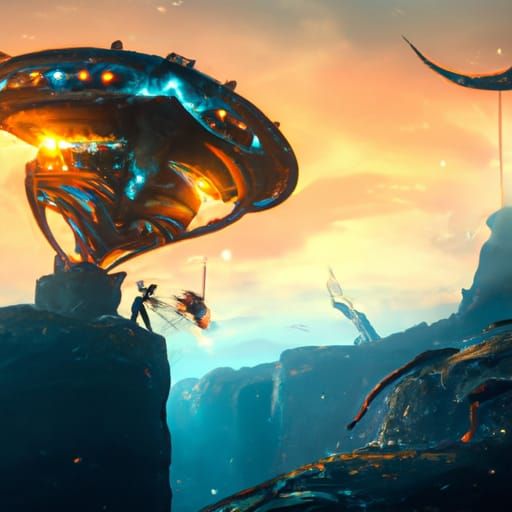 Humans Versus Aliens in Detailed Matte Painting