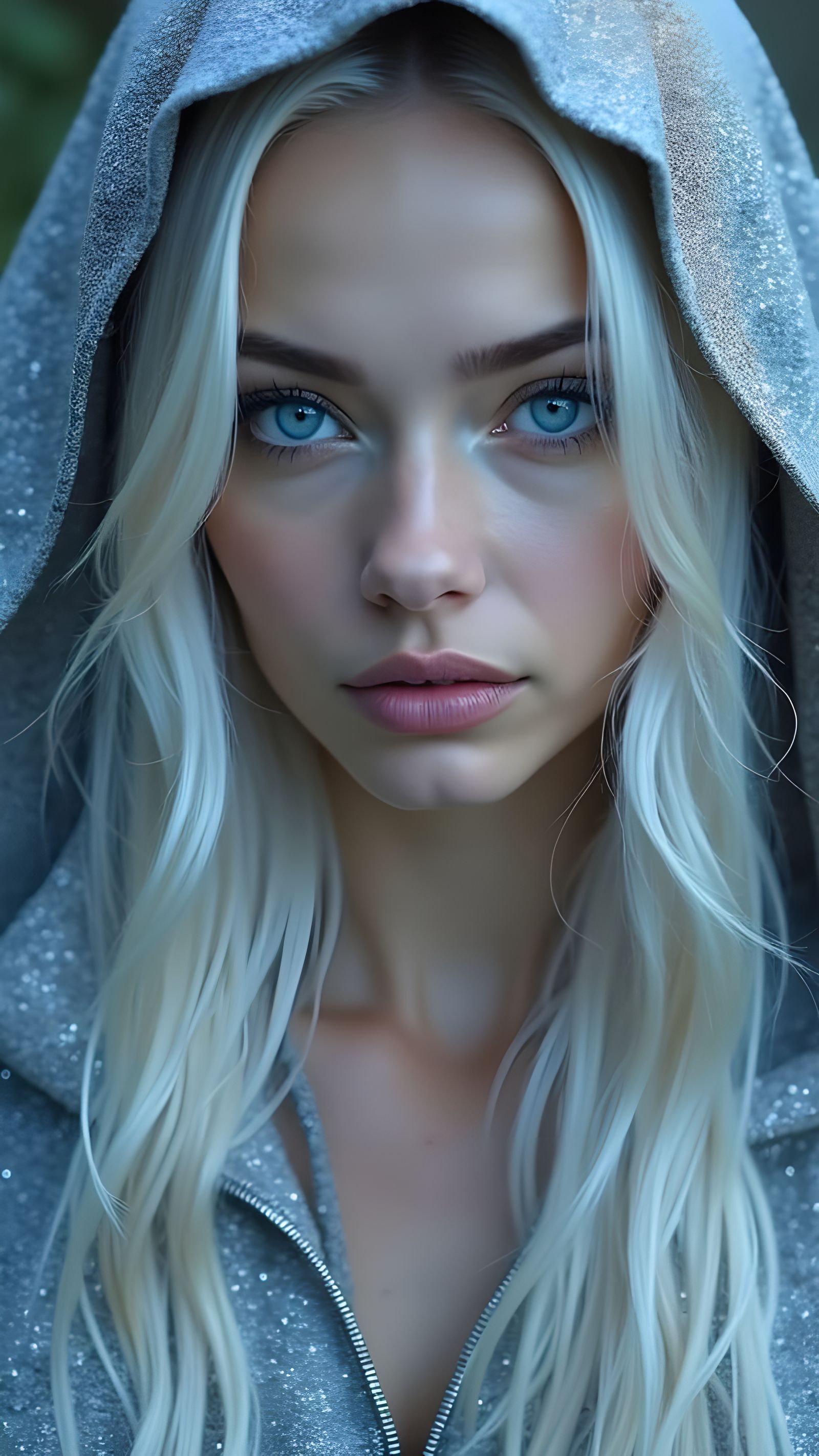 Ethereal Fantasy Portrait of a Mysterious Woman in a Metalli...