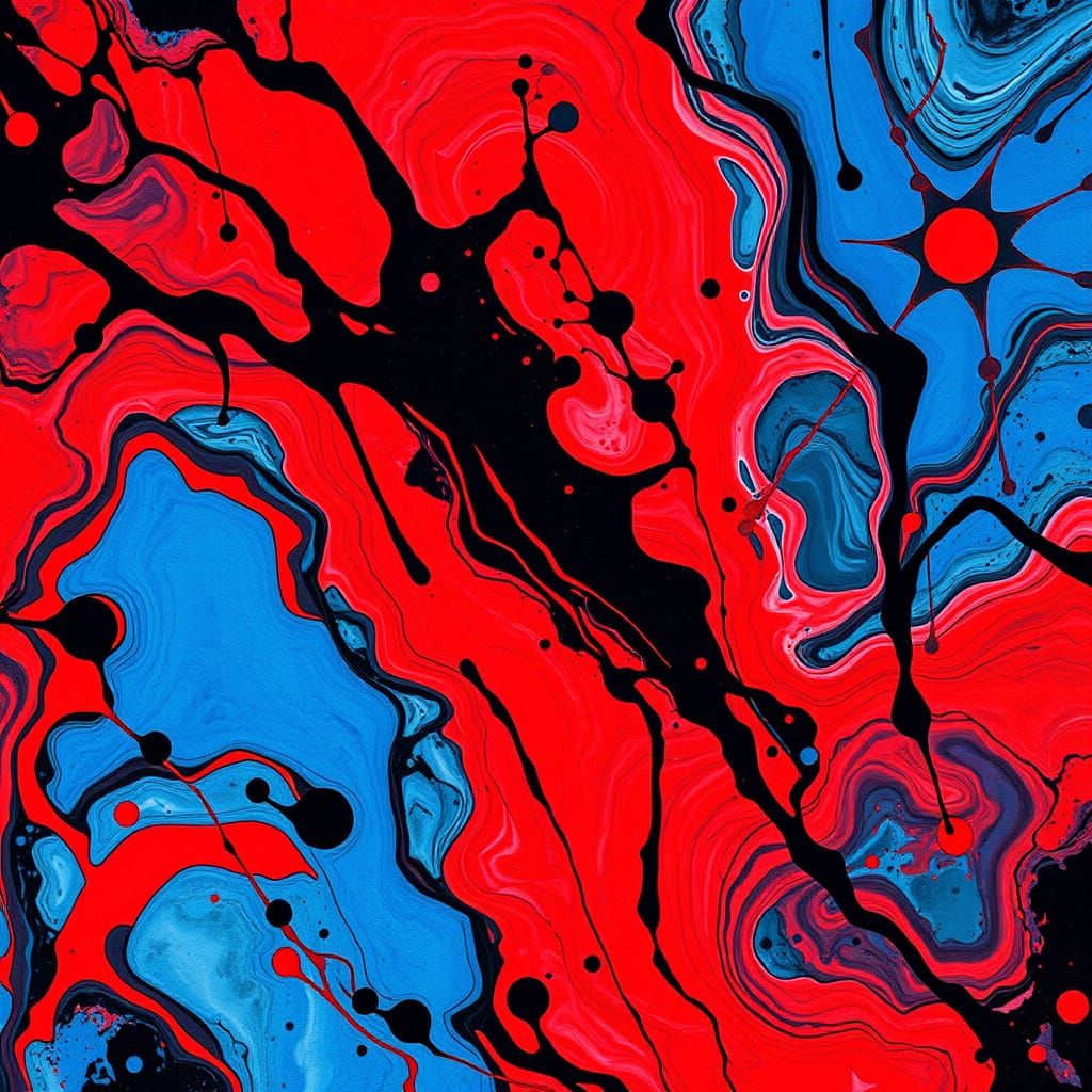 Surreal Dali-Inspired Art Piece with Pollock Splatters and H...