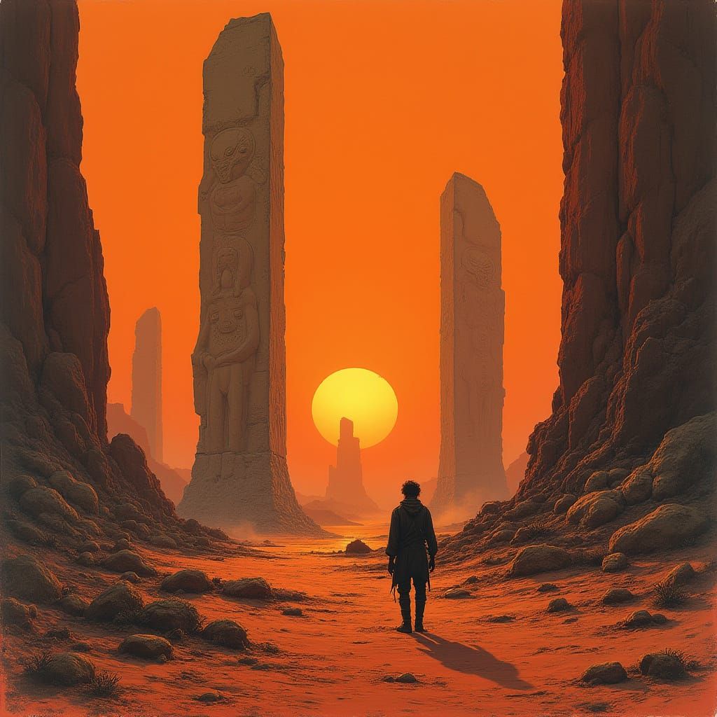 Alien Sunset on Desolate World: Cosmic Horror