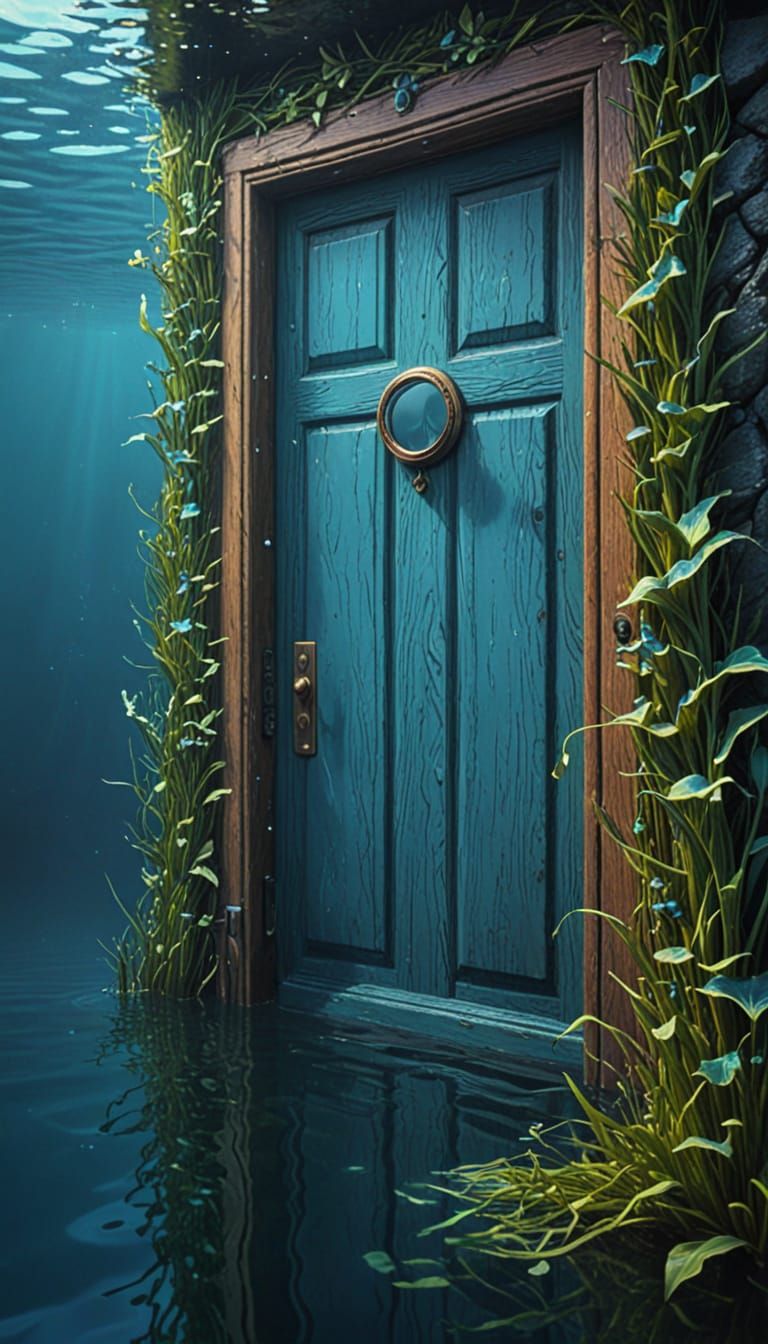 Surreal Door in Lake Digital Painting