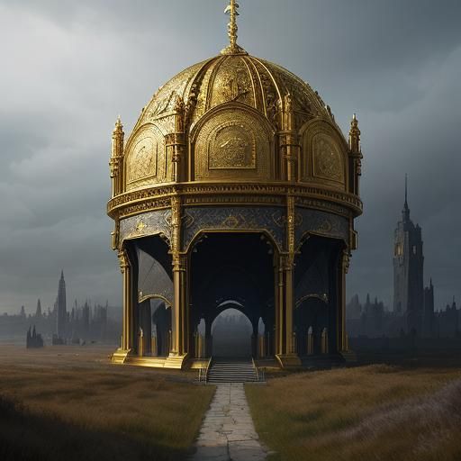 Golden Sphere Digital Matte Painting