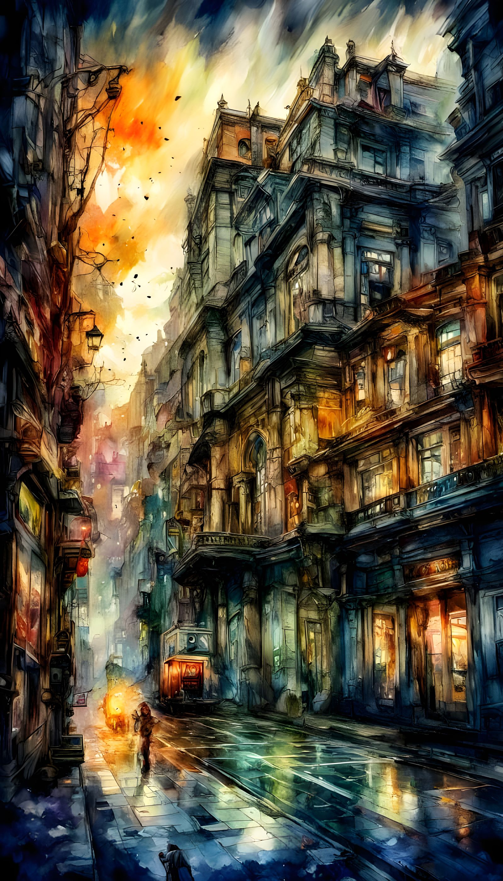 Liminal Kidcore Scene in Watercolor Style