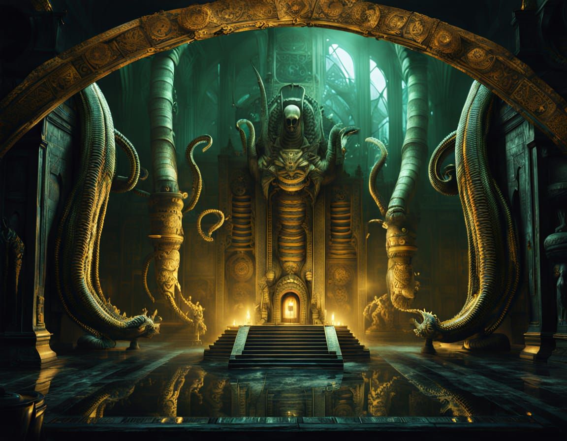 Biomechanical Kraken Awakens in Submerged Cathedral