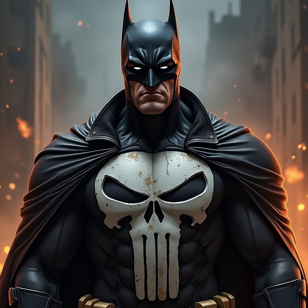 Grimdark Batman in Punisher-Inspired Dark Armor