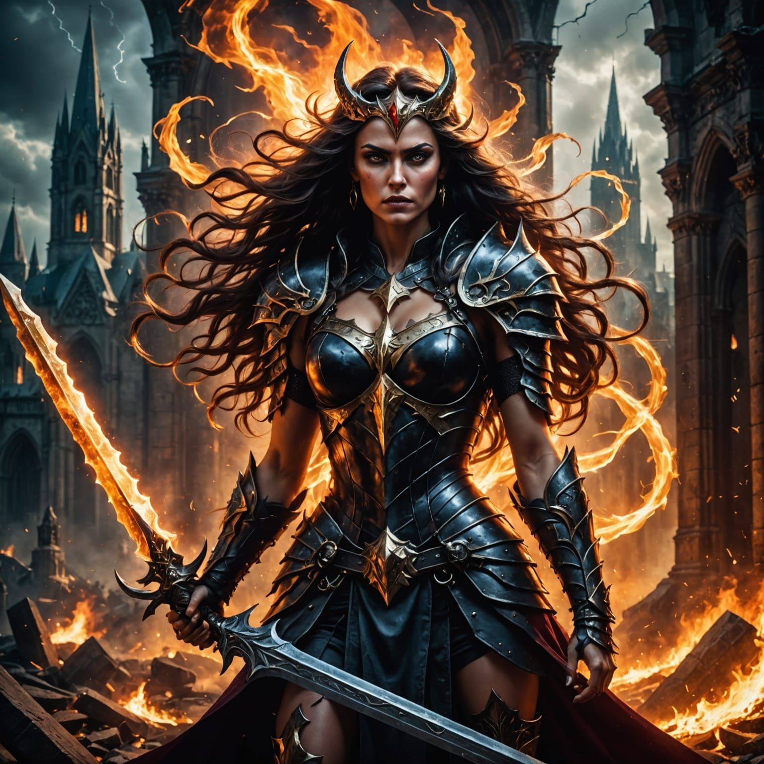 Diablo-Inspired Warrior Princess in Dark Fantasy Art