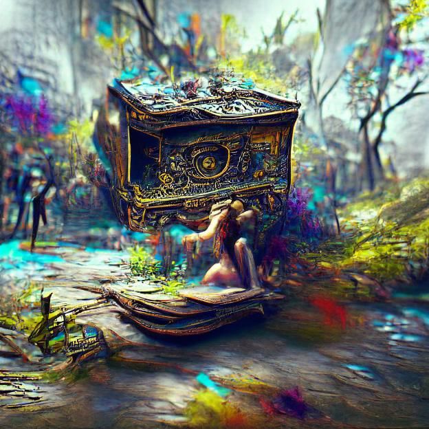 Detailed Digital Illustration of Pandora's Box