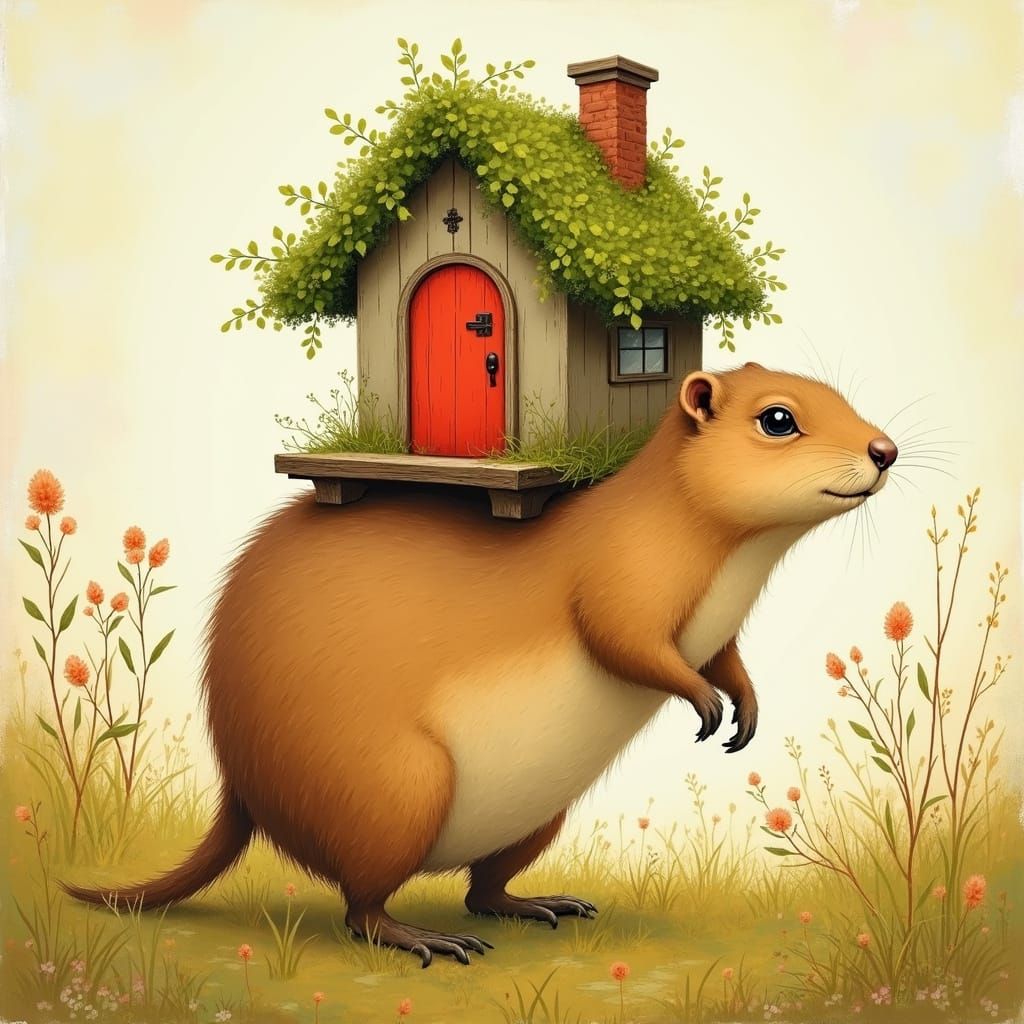 Prairie Dog Carries Tiny House in Potter Style