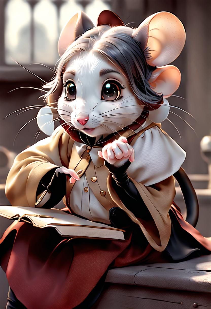 Charming Mouse Girl Character Illustration