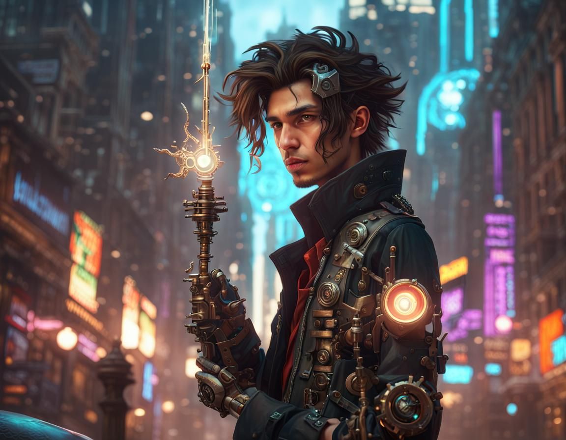 Emilio Delgado Cyberpunk Magitechnician 240616