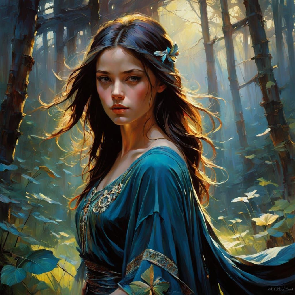 Luminous Spirit in Twilight Glade