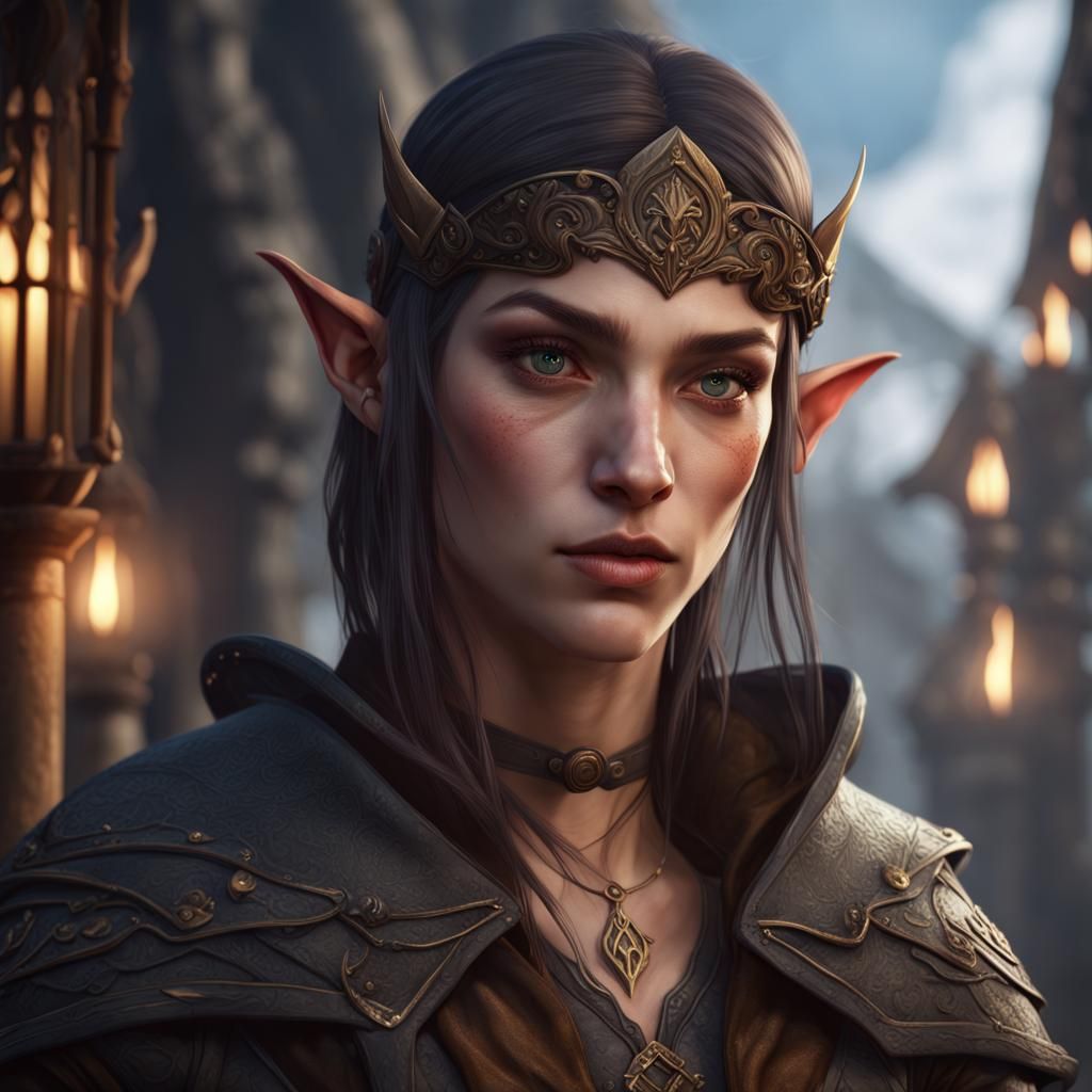 Fantasy Portrait of a Half-Elf Thief in 8K
