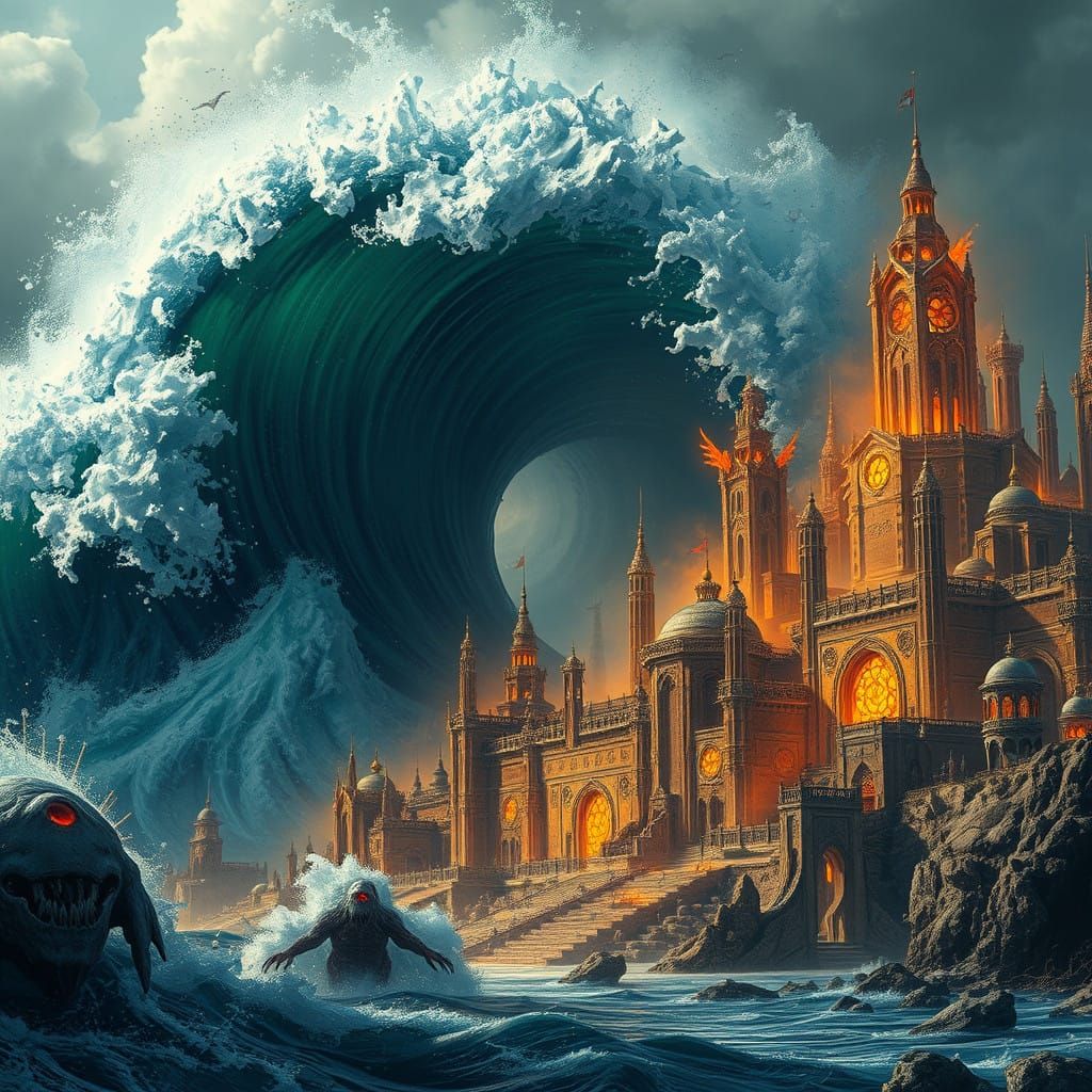 Ancient Coastal City Destroyed by a Cataclysmic Tsunami in a...