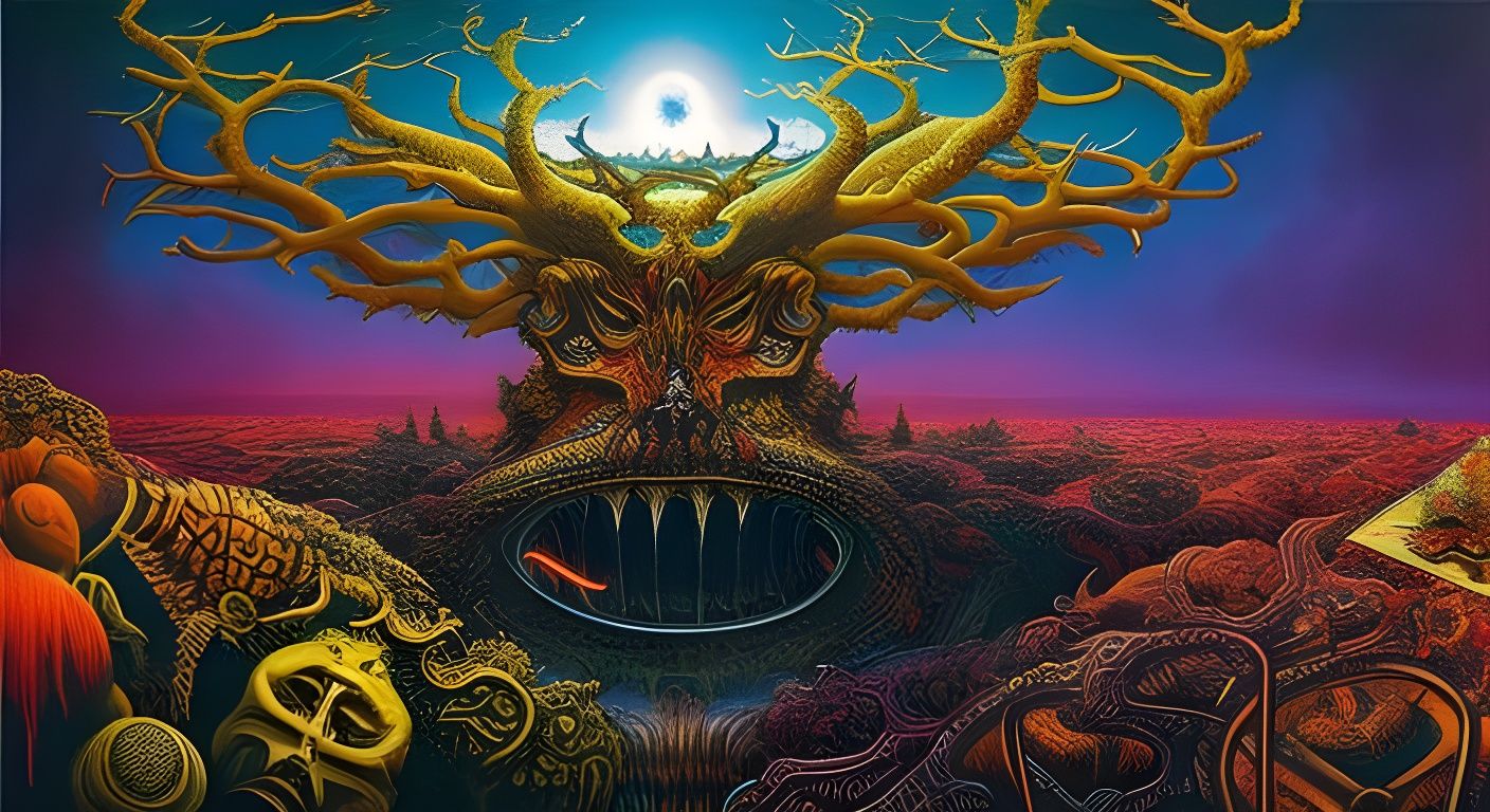 Seven Deadly Sins in Visionary Art Style