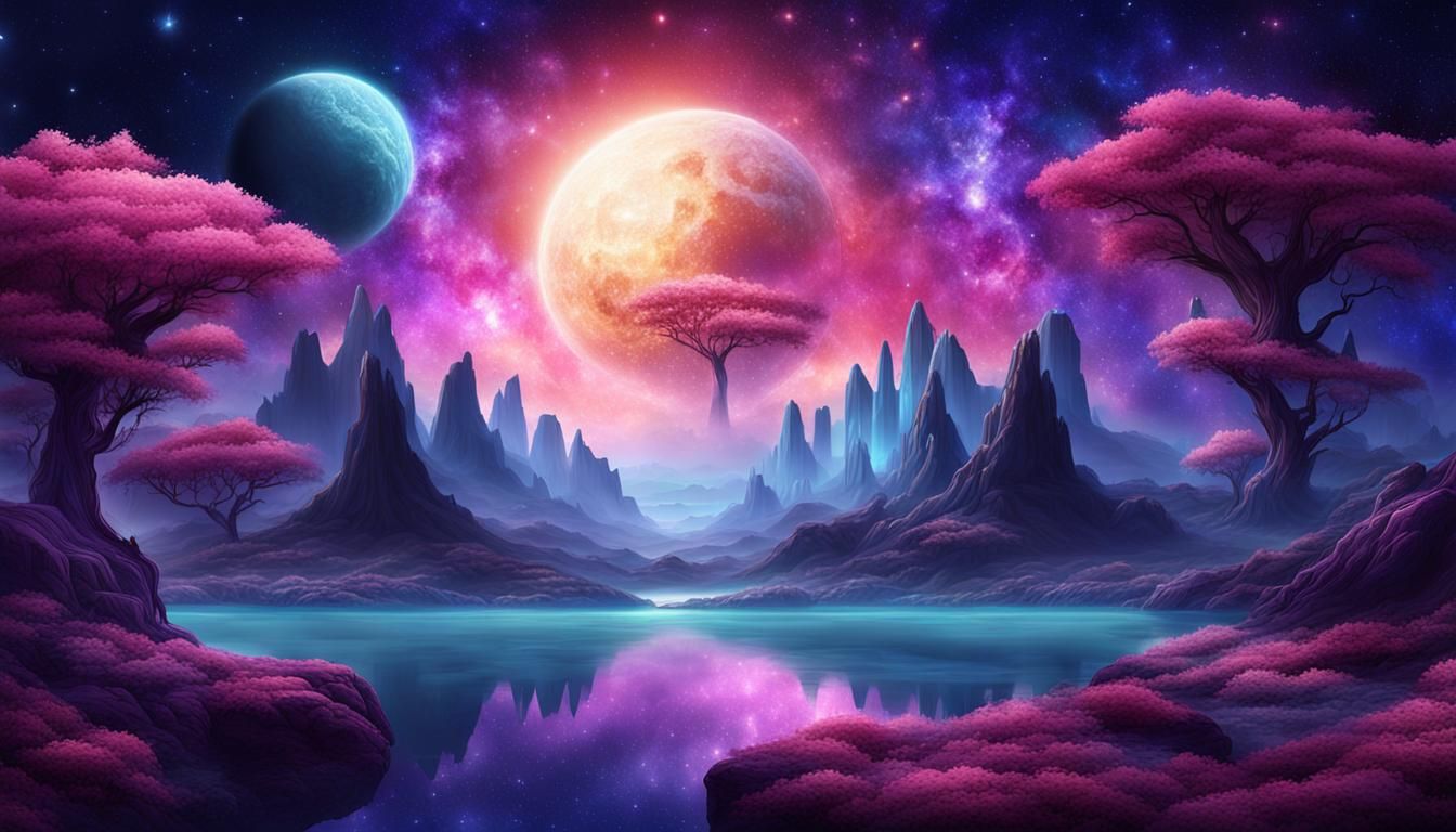 Serene Astral Landscape in Space Fantasy Style