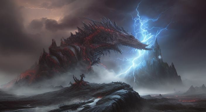 Elf Warrior Hurls Firebolts in Dark Fantasy Digital Art