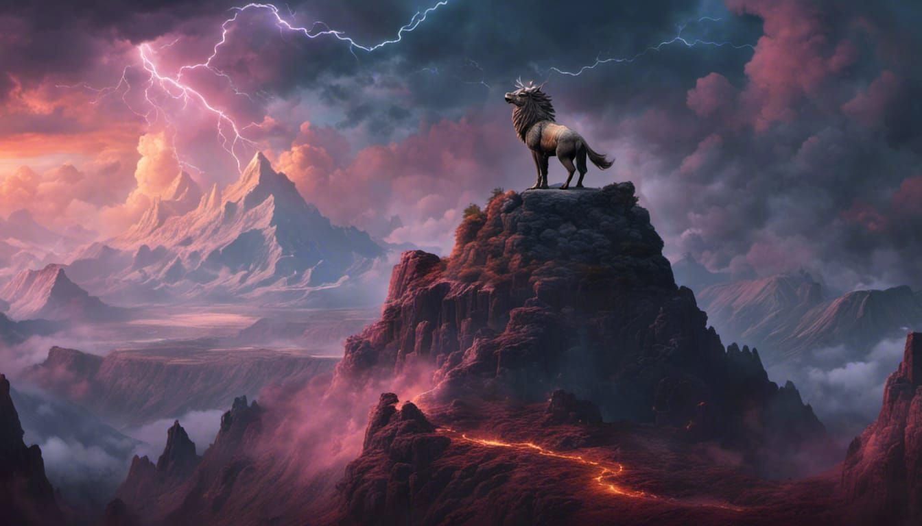 Mythical Creature on Dark Surface, Fantasy Concept Art