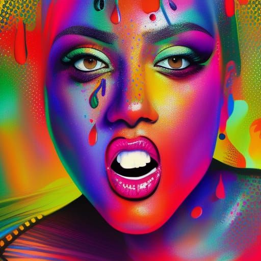 Hyperrealistic Pop Star in Splash Art Style