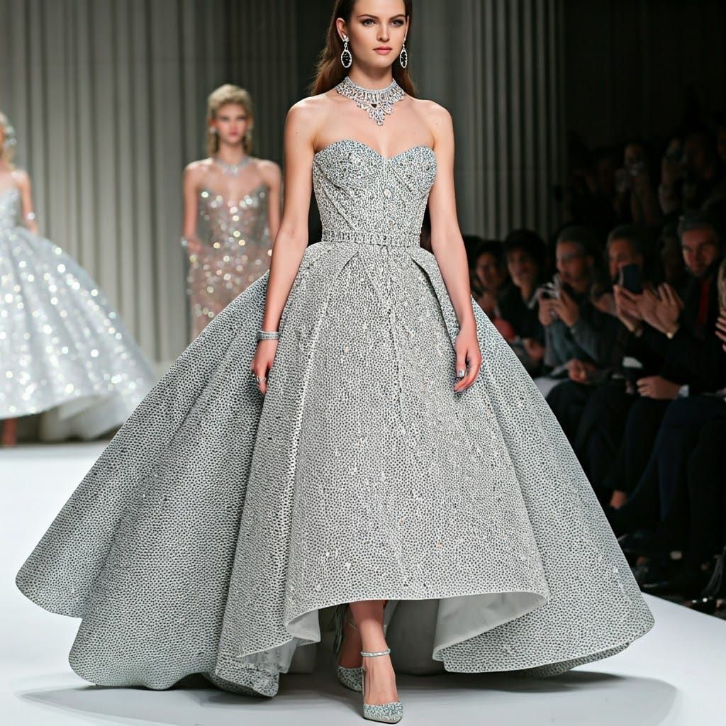 Models in Dazzling Diamond Fashion Dispel Luxury and Eleganc...