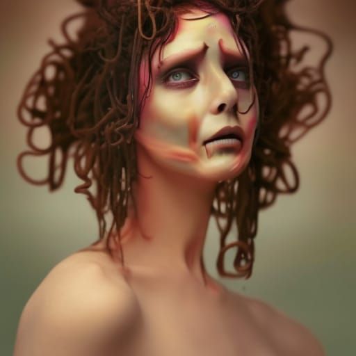 Medusa with Snakes in a Surreal Dreamlike Style