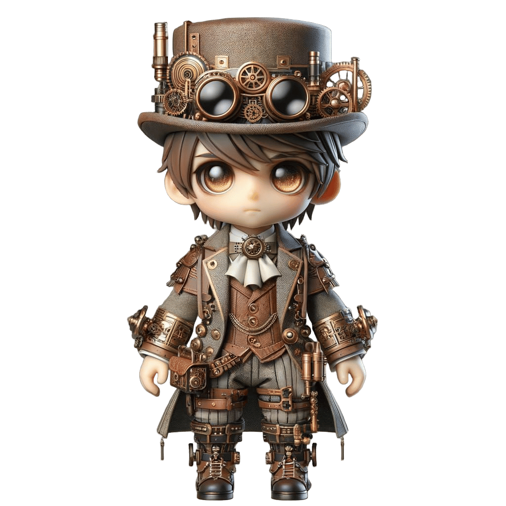 Steampunk Chibi Character in Victorian Attire