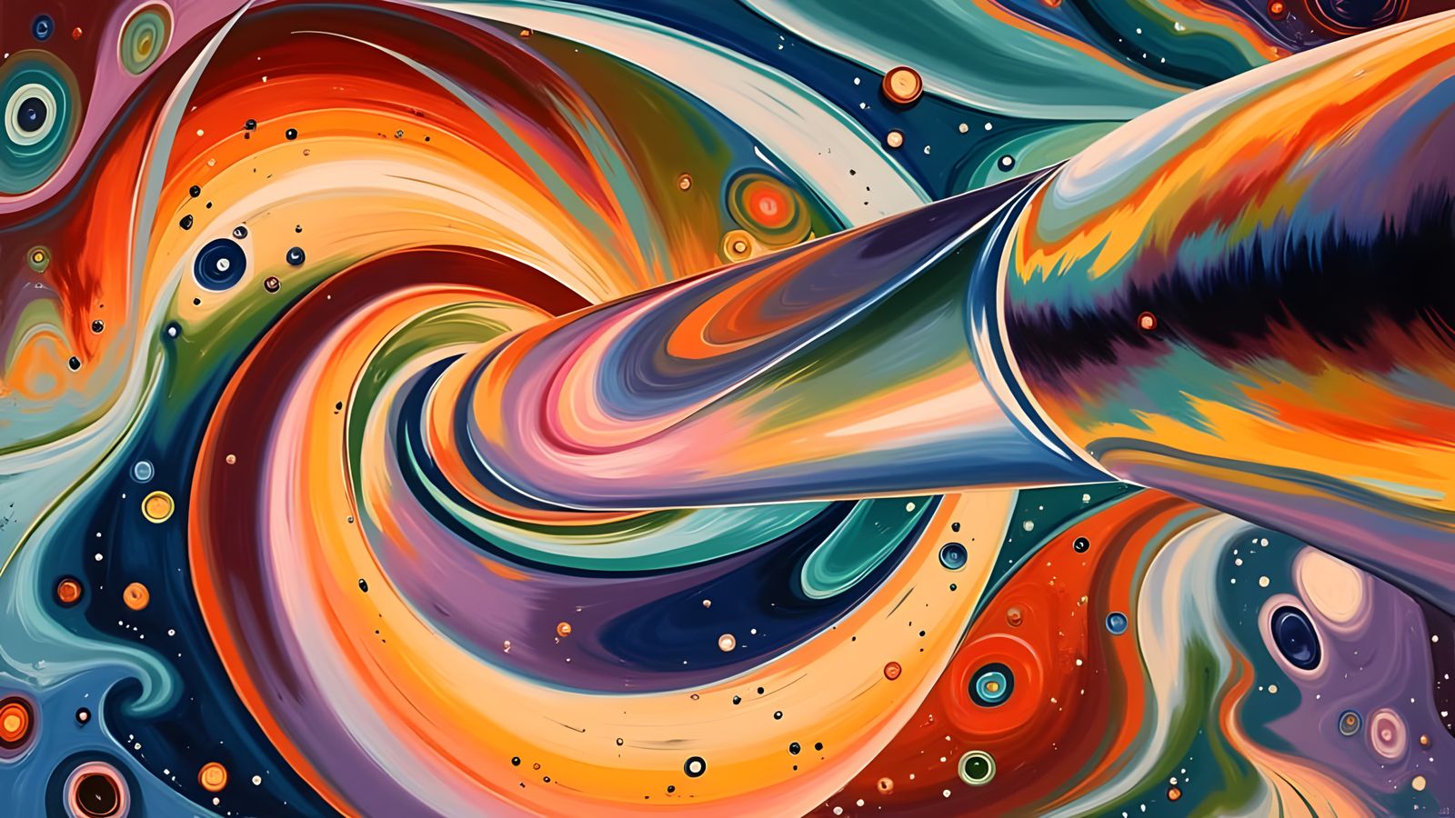 Cyberpunk Cosmic Odyssey in Vibrant Oil Painting Style