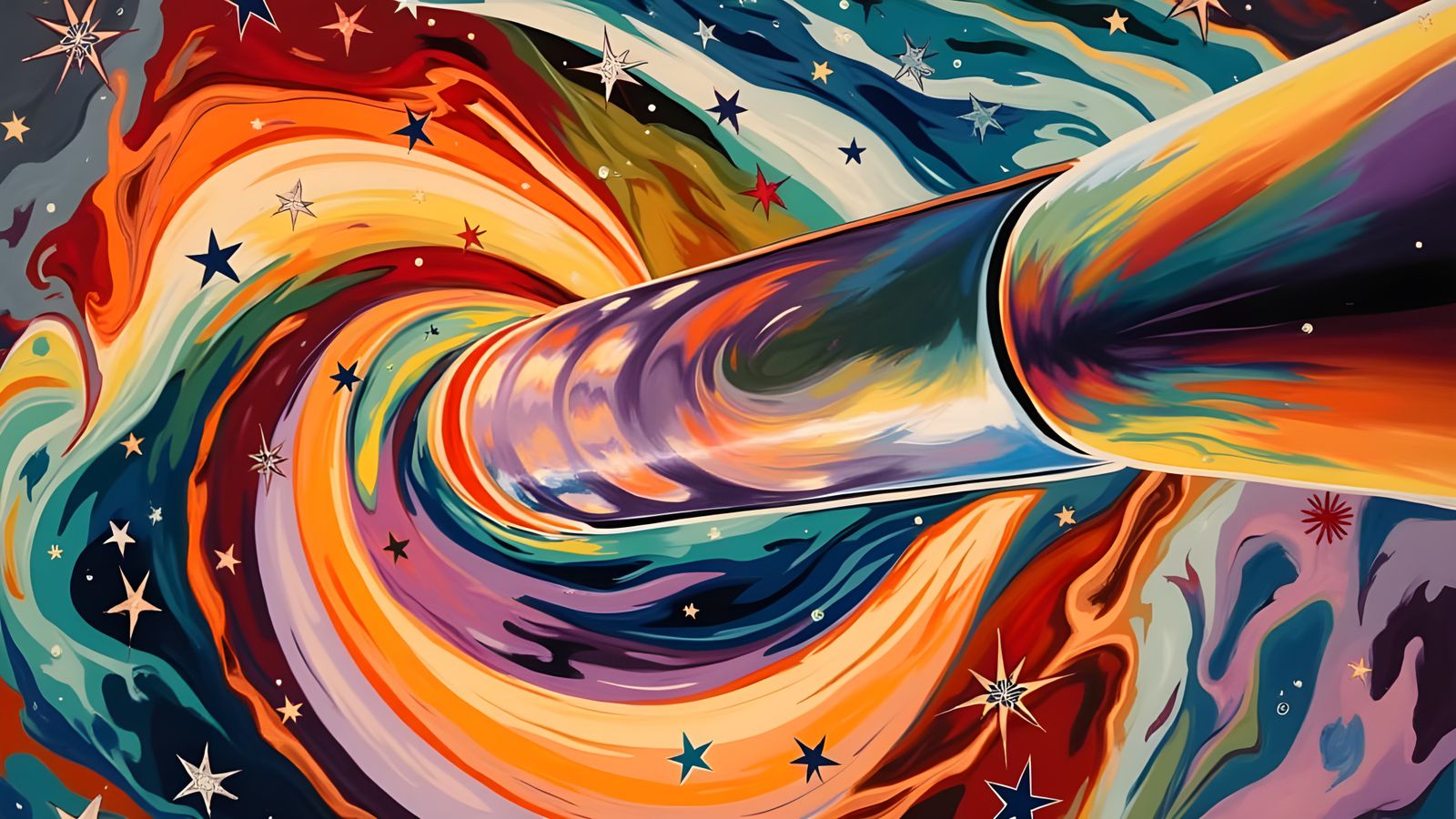 Stunning Superluminal Vortex in Vibrant Oil Painting Style