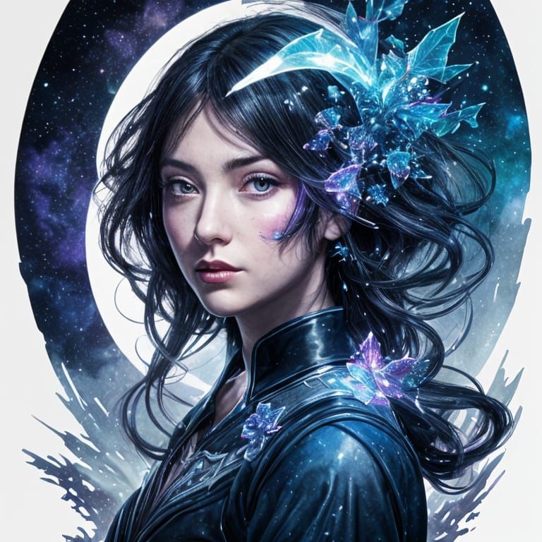 Stellar Girl Silhouette in Detailed Matte Painting