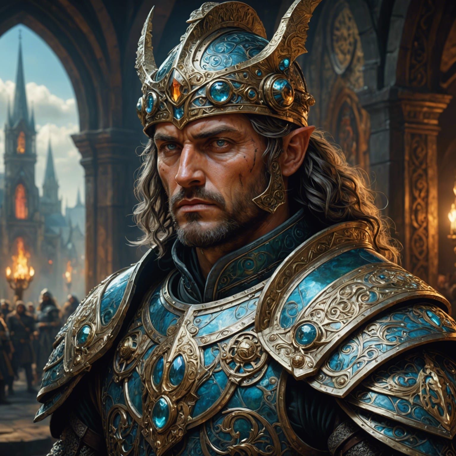 Epic Medieval Warrior Portrait with Dramatic Lighting