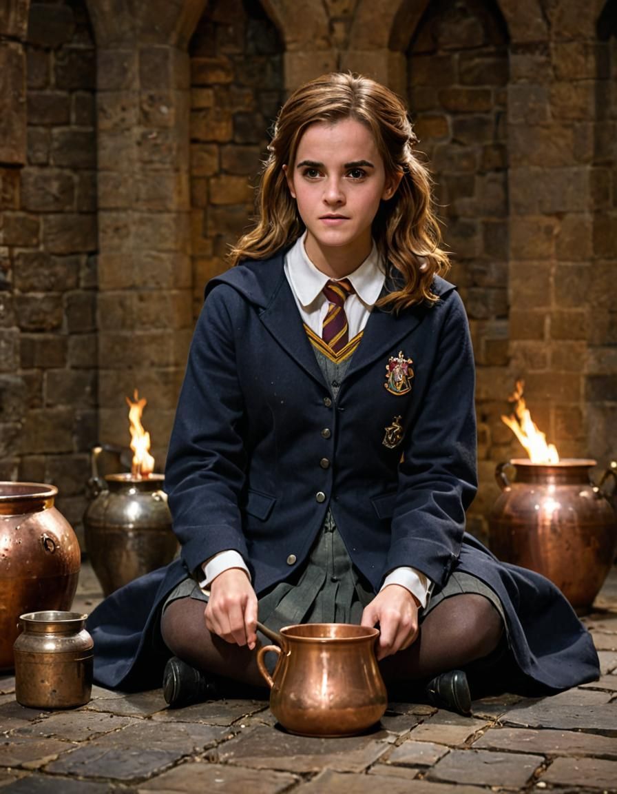 Hermione making potions