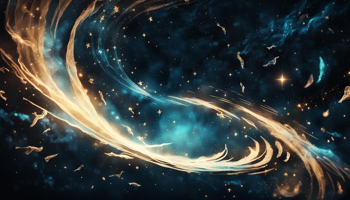 Ethereal Cosmic Parchment in a Starry Expanse