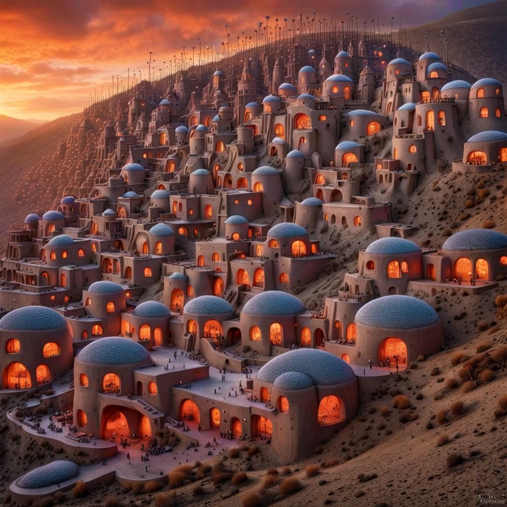 Lymphocyte Village: Surreal Horror Illustration