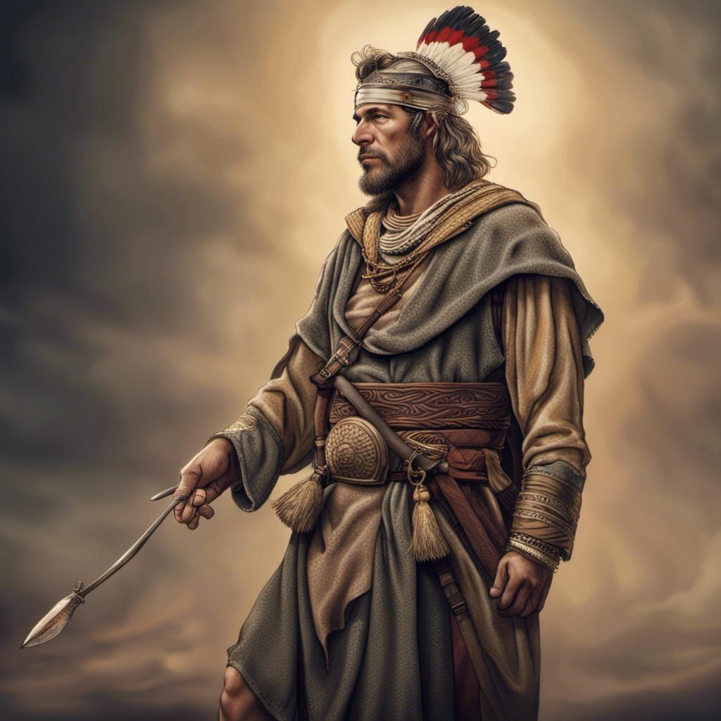 Ancient American Citizen in Period Clothing